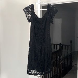 Bebe Lace Off Shoulder Dress